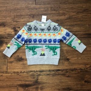 NWT - Crewcuts J crew boys, fair Isle sweater – dinosaur robot – size 2
